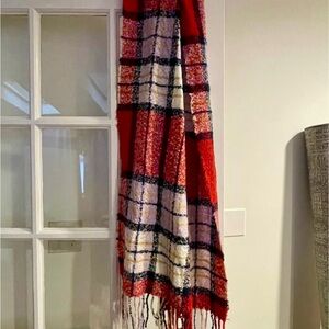 Aerie Red and Black Plaid Scarf